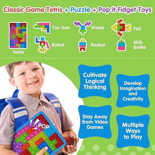 Games for 4 5 6 7 Year Olds Boys Girls, Toddlers Educational Toys for 3-4-5-6 Year Old Girl Boy Gifts-IQ Puzzle Travel Game for Kids Age 3-8 Year Old Birthday Presents Popit Fidget Toy for Kid Adults thumbnail 5