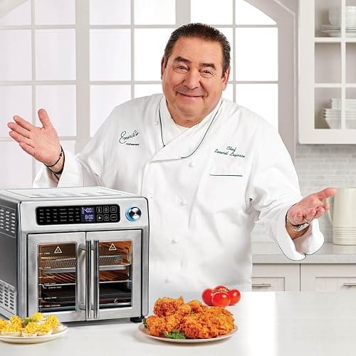 Emeril Lagasse Extra Large French Door Air Fryer Toaster Oven Combo, 24 Cooking Functions and Digital Controls, 7 Accessories Included, Stainless Steel Finish, 26QT Capacity thumbnail 2