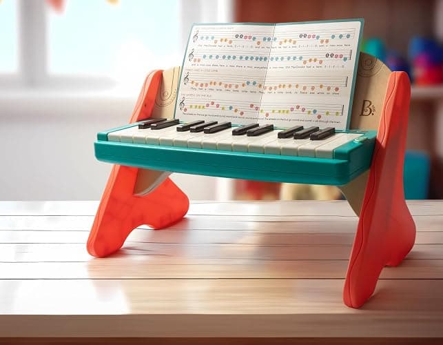 B. toys Wooden Piano, Mini Maestro with Color-Coded Songbook | Wooden piano toy with color-coded keys and songbook featuring 6 classical compositions; 3+ Years thumbnail 4