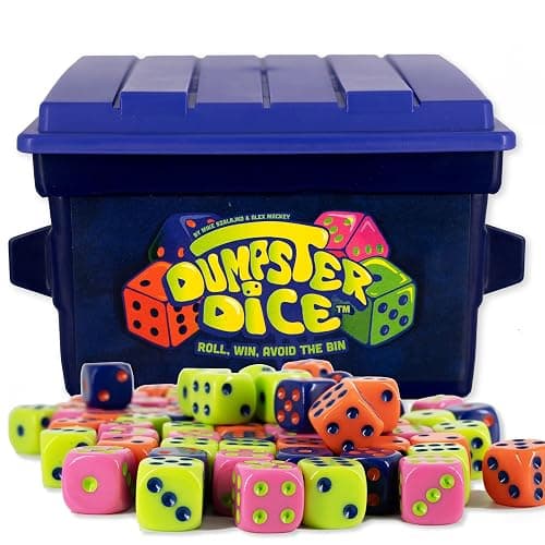 Big Discoveries Dumpster Dice - Fast-Paced Family Dice Game | Fun 4-Player Board and Dice Game with Dumpster, 80 Dice, and Graffiti Stickers | Perfect for Travel, Parties, and Game Night - Image 1