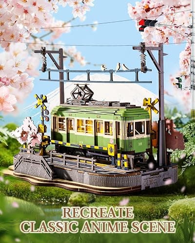 Wowood 3D Wooden Puzzles for Adults-Sakura Journey Tram, Model Car Kits Building Set for Adults, DIY Hobby Craft Kits Creative Gift (223PCS) thumbnail 4