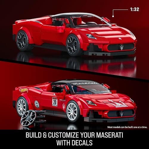 Mattel Brick Shop Hot Wheels Speed Series Building Set, Maserati MC20 with 250 Pieces, Realistic Details and Custom Decals, Adult Collectors and Kids Ages 10+ thumbnail 3