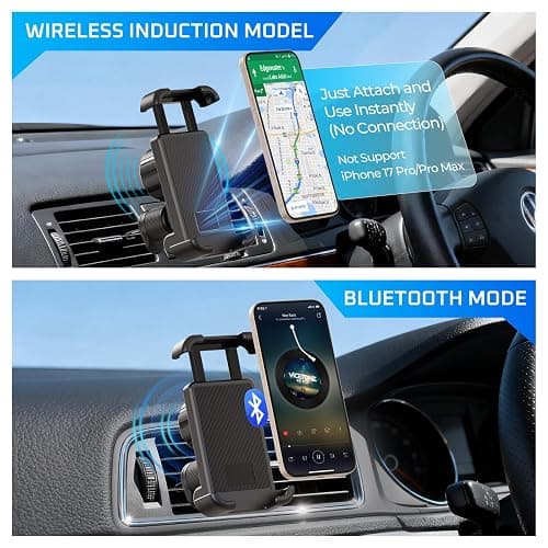 heetipuk Car Phone Holder with Bluetooth Speaker, Amplify Phone Navigation/Music Volume, Induction Speaker User-Friendly for Seniors, Dashboard/Air Vent Mount, USB A to C Cable thumbnail 3