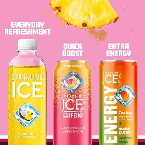Sparkling Ice Pink Variety Pack, Flavored Sparkling Water, Zero Sugar, and Vitamins and Antioxidants, 17 fl oz, 12 count (Black Cherry, Peach Nectarine, Coconut Pineapple, Fruit Punch) thumbnail 8
