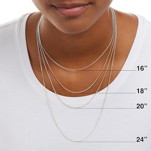 Amazon Essentials Sterling Silver Thin 0.8mm Box Chain Necklace | Available in Yellow Gold or Silver | 16", 18", 20", 24", or 30" thumbnail 4