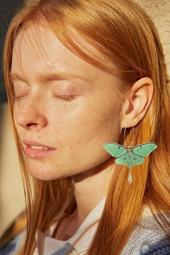 Moth Butterfly Earrings.Punk Insect Drop Earrings Color Acrylic Moth Wing Earrings Statement Black Earrings Party Jewelry for Women thumbnail 3