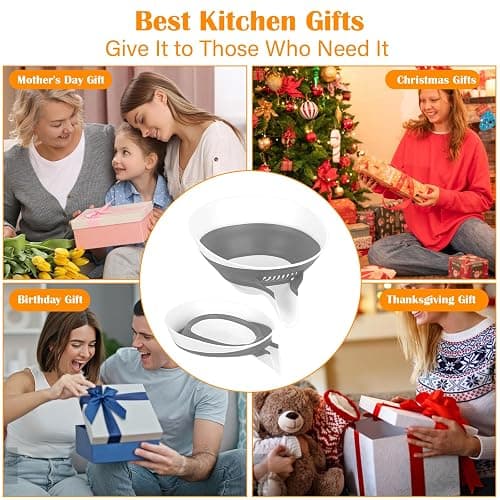 Collapsible Colander - Small Strainer Basket, Side-Drain Design, Dishwasher Safe Food Strainer for Pasta, Fruits, Vegetables thumbnail 7