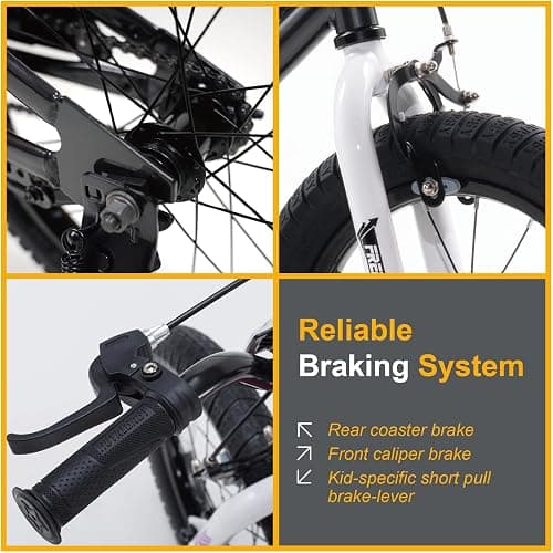 RoyalBaby Kids Bike Freestyle Classic & EZ Balance Pedal Switchable Bicycle, 12 14 16 18 Inch, 3-10 Years Toddler to Big Kids thumbnail 4