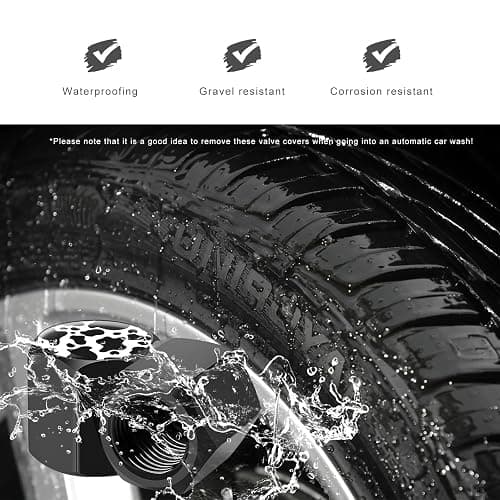NYTKL 4 PCS Tire Valve Stem Caps, Cute Cow Print Airtight Dust Proof Tire Valve Covers, Corrosion Resistant Aluminum Wheel Stem Caps for Cars, Trucks, SUVs (Cow Print) thumbnail 6