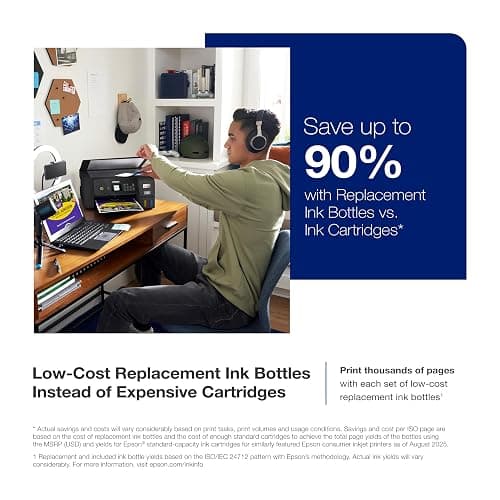 Epson EcoTank ET-2800 Wireless Color All-in-One Cartridge-Free Supertank with Scan and Copy, The Ideal Basic Home Printer - Black thumbnail 3