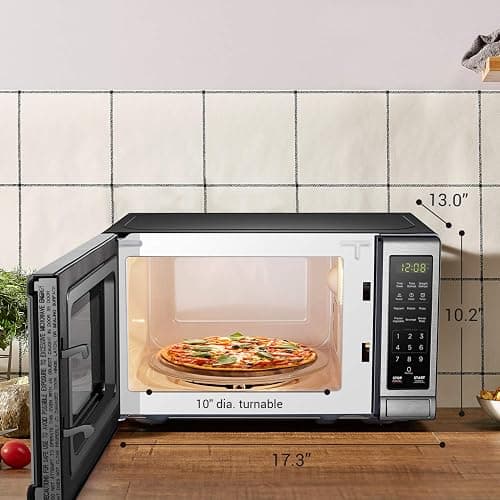 BLACK+DECKER EM720CB7 Digital Microwave Oven with Turntable Push-Button Door, Child Safety Lock, 700W, Stainless Steel, 0.7 Cu.ft thumbnail 5