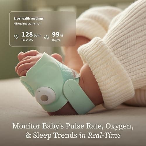 Owlet Dream Sock® - FDA-Cleared Smart Baby Monitor - Track Live Pulse (Heart) Rate, Oxygen in Infants - Receive Notifications - Mint thumbnail 2
