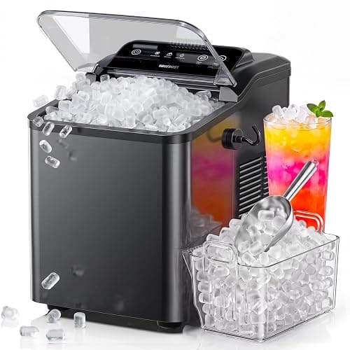 Nugget Ice Maker Countertop, Soft Chewable Pellet Ice, 35lbs/Day | Stainless Steel Ice Maker Ready in 6 Mins with Touch Screen, Auto Ice Drop, Self-Cleaning, Scoop Included for Kitchen Office - Image 1