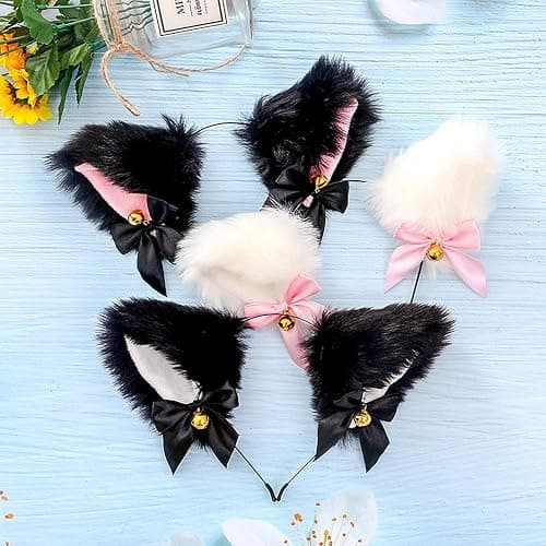 Faylay Cosplay Women Plush Furry Cat Ears Headwear Accessory for Party thumbnail 5