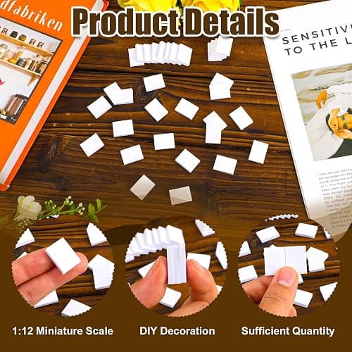 100pcs Blank Miniature Books, 1:12 Scale Mini Dollhouse Book Ornaments White Tiny Notebook Model Small Opening Book Toys for Dollhouse Bookshelf Decoration Pretend Play Supplies thumbnail 4