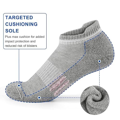 Amutost Ankle Socks Womens Athletic Running Comfort Cushioned 3/5/6Pairs thumbnail 5
