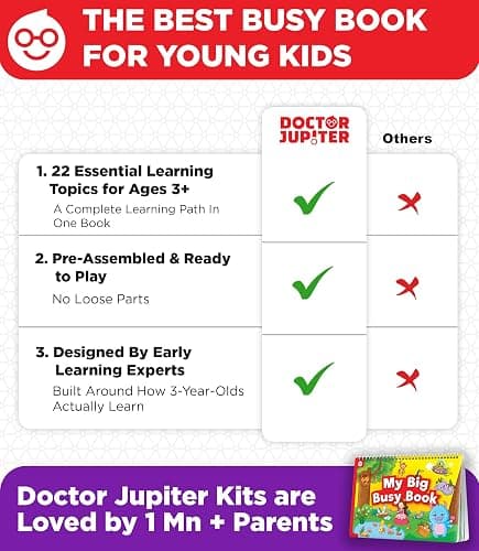 Doctor Jupiter Montessori Preschool Busy Book for Toddlers 3+ Year Olds | Preschool Learning Activities - Educational Travel Toys | Birthday Gift Ideas for Boys & Girls thumbnail 8