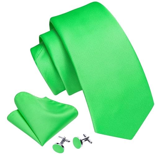 Barry.Wang Plain Men Silk Ties Extra Long Stian Necktie for Wedding Business Handkerchief Cufflinks Set Solid Colors thumbnail 2