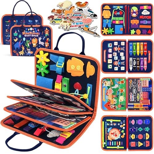 Toddler Toys Busy Board - Montessori Toys for 1-5 Year Old Boy Girl Gifts | Birthday Gifts for Kids, Sensory Toys Baby Essentials, Busy Book for Toddlers 1-5 Year Old, Airplane Activities Toys Gifts - Image 1