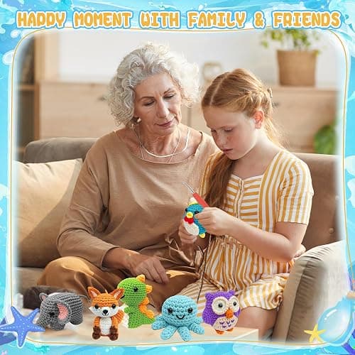 Datunsu 6PCS Crochet Kit for Beginners, 2026 Knitting Kit with Step-by-Step Video Tutorials, Beginner Crochet Kit for Adults (Forest) thumbnail 5