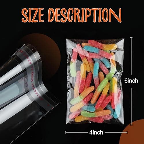 200Pcs Cookie Bags, Self Sealing Cellophane Bags 4x6 Inches, Resealable Treat Bags for Cookies, and Party Favors Bag. thumbnail 2