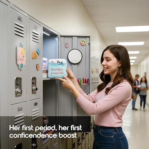 Primo Lines Period Pouch – Compact, Stylish, Discreet Period Bag For School with Waterproof Lining Fits Pads & Tampons, Cute Pad Bag for Teens, Travel, School, Girls Period Kit thumbnail 2