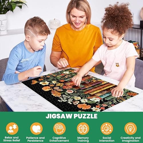 500 Piece Puzzle for Adults | Vintage Wildflowers Books Puzzle | Recycled Cardboard Plant Flowers Jigsaw Puzzle 500 Pieces | Challenging Game Home Decor Birthday Party Gift Toy for Adults Kids Seniors thumbnail 5