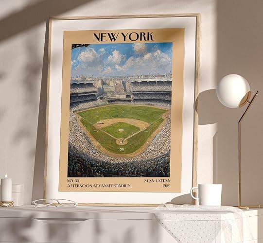 K&L DESIGN CO. Retro Vintage New York Wall Art Print - 11x14 Unframed Poster - New York City Souvenirs, Cute Trendy Colorful Wall Decor (Yankee Stadium, 11x14) thumbnail 2