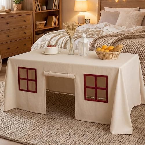 Oudain Large Playhouse Table Cloth Table Fort Tent Cover Playhouse Indoor Outdoor Tablecloth for Birthday Party Playground Play Accessory thumbnail 6