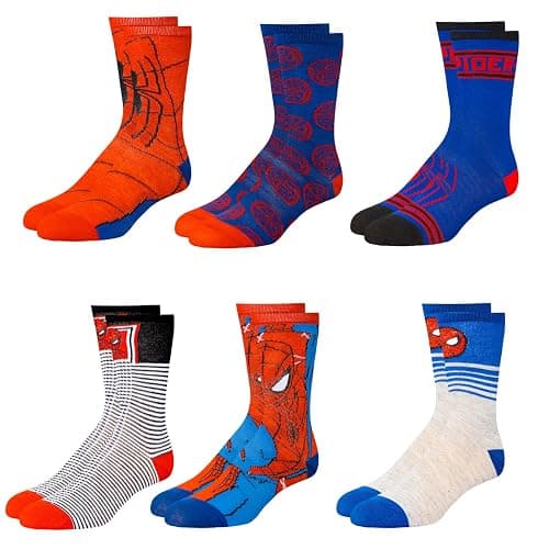 Marvel Spiderman Socks - 6-Pack Men & Boys Athletic Socks - Image 1