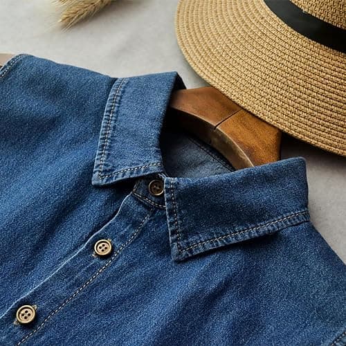 AruiLeo Denim Fake Collar Shirt Detachable,Versatile Accessories Dickey Collars Blouse Top for Women Girls Decorative Favors thumbnail 2