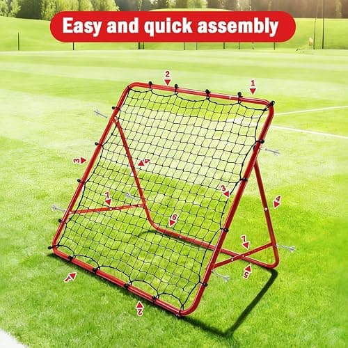 Soccer Rebounder Net, Adjustable Angle Football Training Equipment with Steel Frame, Portable Folding Rebound Net for Passing and Control Practice, Easy Setup Outdoor Sports Gear for Youth and Adults thumbnail 5