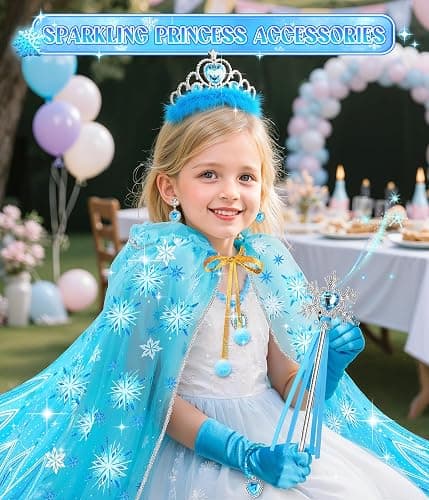 Princess Dress up for Girls 4-6, Light up Unicorn Princess Cape with Crown | Gloves Princess Toys for Girls 3-6 Jeowoqao thumbnail 7