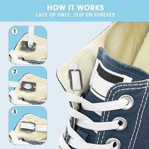 Xpand No Tie Elastic Shoelaces. 1 Size Fits All for Adults & Kids | Stretch Laces for Sneakers, Runners & High Tops Shoes thumbnail 4