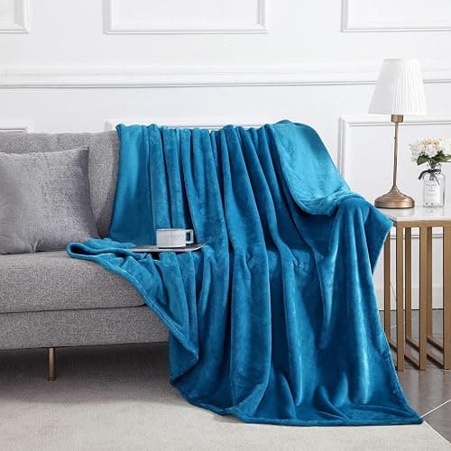 IR Imperial Rooms Fleece Blanket - Super Soft Fluffy Throw Blanket for Sofa and Bed - Warm and Cozy Lightweight 400 GSM Microfiber Bed Throws Blankets, 50x60 Inches (Throw/Travel, Teal) thumbnail 7