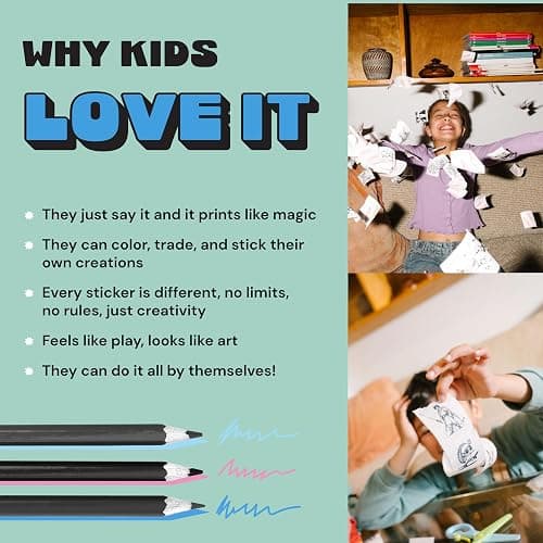 Stickerbox – Voice-Powered Custom Sticker Printer Maker | Ink-Free Thermal Printing Machine | BPA & BPS-free & Kids Safe AI | School Art Gift Stuff for Teens | Mini Sticker Printer for Kids Ages 5+ thumbnail 5