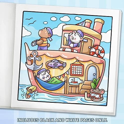 Comfy & Cozy: Coloring Book for Adults and Teens with Cozy Scenes and Cute Animal Characters for Relaxation thumbnail 4