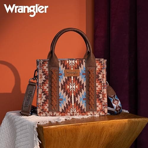 Montana West x Wrangler Mini Tote Bag for Women Small Western Crossbody Purse Aztec Top Handle Handbags thumbnail 2