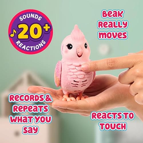 Little Live Pets My Really Real Talking Bird Toy & Cage - Rosie, Interactive Voice Repeating Toy, 20+ Sounds & Reactions, Talking Toys for Kids 5-7 thumbnail 4
