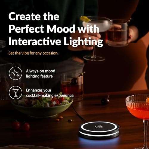Barsys Smart Coaster 2.0 (Black) – Portable Cocktail Maker & Drink Mixer, App-Enabled Home Bartender Machine with 1000+ Recipes for Cocktails & Mocktails thumbnail 7