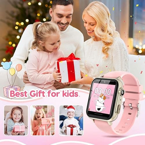 cjc Smart Watch for Kids Gift for Girls Ages 4-12 - Includes Screen Protector, 30+ Games, 140 Learning Cards, HD Touch Screen, Camera, Music, Pedometer - Fun & Educational Birthday Gift Idea (Pink) thumbnail 7