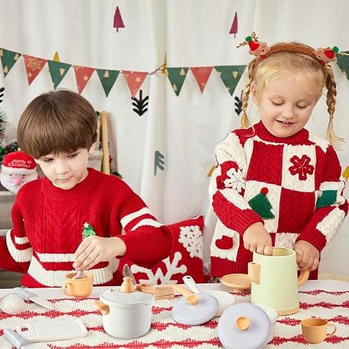 HYAKIDS Play Kitchen Pots and Pans Set for Kids, Pretend Role Play Cooking Toys Gifts for Toddlers Girls Boys Ages 3 4 5 6 thumbnail 2