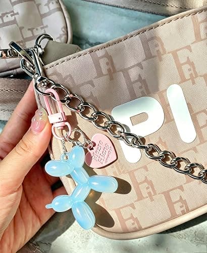 LAEKOU Jelly Balloon Dog Design Keychain for Women, Cute Girls Key Chain, Bag Charms Accessories for Car Purse Backpack thumbnail 6