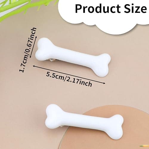 COCIDE 6Pcs Bone Hair Clip White Bones Hairpins for Women Girls Hair Accessories for Halloween Cosplay Costume Party Daily Wear Hair Pins White Dog Bone Alligator Clips thumbnail 5