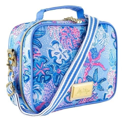 Lilly Pulitzer Insulated Lunch Box for Women, Cute Lunch Cooler Bag with Adjustable/Removable Shoulder Strap, Bahamas Beachcomer thumbnail 6