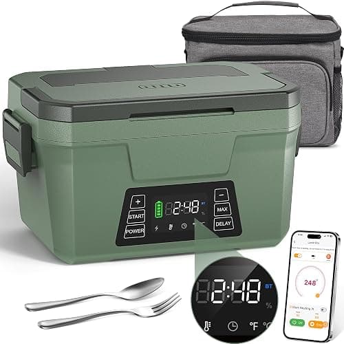 Monteka Cordless Electric Lunch Box for Adults, Rechargeable Heated Lunch Box with Scheduled Heating, Portable Food Warmer with Memory Function & Automatic Keep Warm, Christmas White Elephant Gifts - Image 1