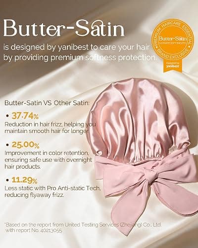 YANIBEST Adjustable Satin Bonnet for Sleeping Women Double Layer Hair Wrap Reduce Friction Prevent Frizz Natural Curly Hair thumbnail 2