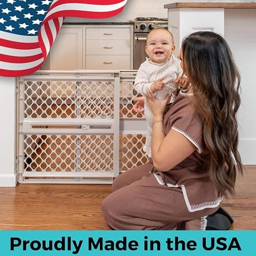 Toddleroo by North States - Supergate Ergo Baby Gate: Plastic Baby Gate for Stairs & Doorways - Adjustable Indoor Safety Gate - Made in USA - 26 to 42 Inches Wide - 26 Inches Tall - Sand thumbnail 7