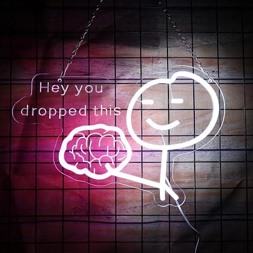 LED Brain Neon Sign Funny You Drop This Neon Light Funny Neon Signs for Man Room Decor office Decor Birthday Gifts 15.7 * 10.3 In thumbnail 2