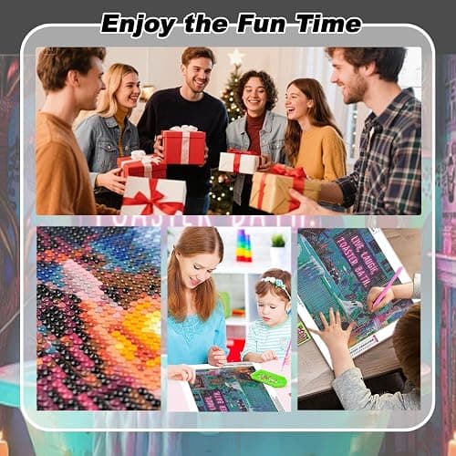 VeGuude Halloween Diamond Art Kits for Adults Home Wall Decor Gift 16x12 in | Round Drill Halloween Bathroom Ghost Diamond Painting for Beginners DIY Rhinestone 5D Diamond dots (Gemstone Craft) thumbnail 9